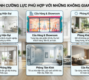 Cửa kính cường lực phù hợp với những không gian nào?