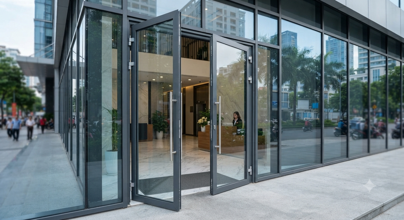 Đặc điểm và ứng dụng của cửa kính hai cánh